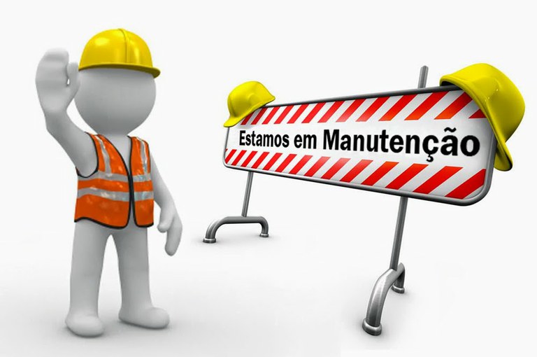 Boneco acenando que há manutenção